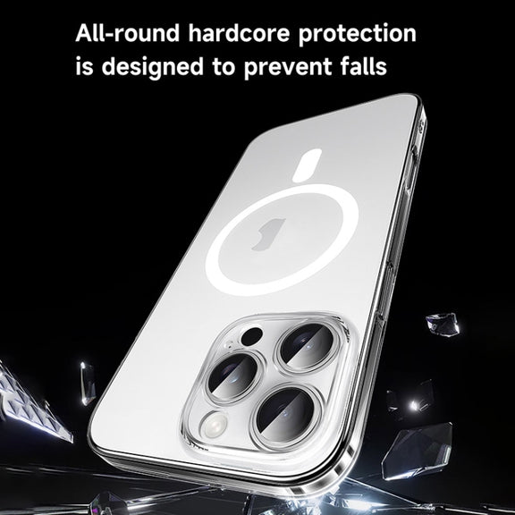 For iPhone 16 Plus SULADA Crystal Sand Series Electroplating Frosted MagSafe Magnetic Phone Case(Transparent)