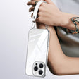 For iPhone 16 Pro Max SULADA  Electroplated Clear TPU Soft Frame Phone Case with Wrist Strap(Silver) - iPhone 16 Pro Max Cases by SULADA | Online Shopping South Africa | PMC TechLife | Buy Now Pay Later Mobicred