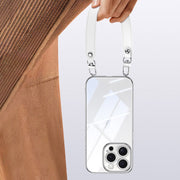 For iPhone 16 Plus SULADA  Electroplated Clear TPU Soft Frame Phone Case with Wrist Strap(Purple)