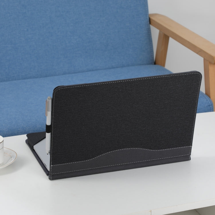 For Microsoft Surface Laptop Studio 2 Cotton Cloth Texture Leather Laptop Protective Case(Black)
