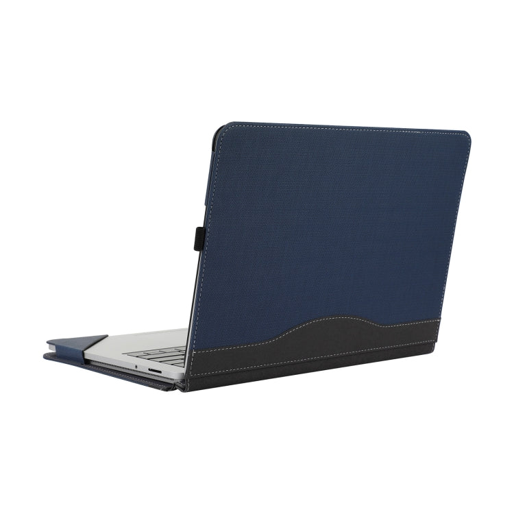 For Microsoft Surface Laptop Studio 2 Herringbone Texture Leather Laptop Protective Case(Dark Blue)