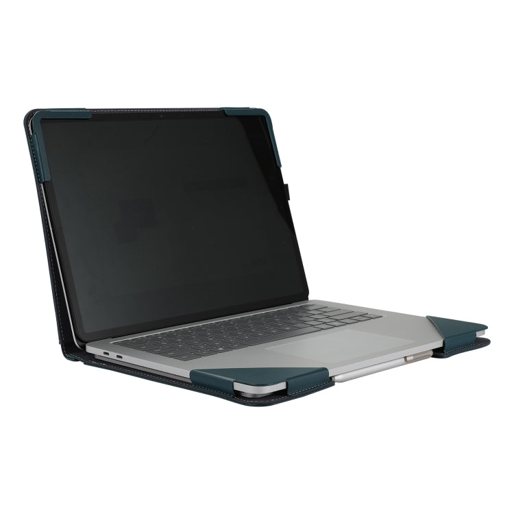 For Microsoft Surface Laptop Studio 2 Vegan Leather Laptop Protective Case(Dark Green)