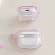 For AirPods 3 Glitter Snowflake Epoxy Dried Flowers Earbuds Box TPU Case(Light Blue)