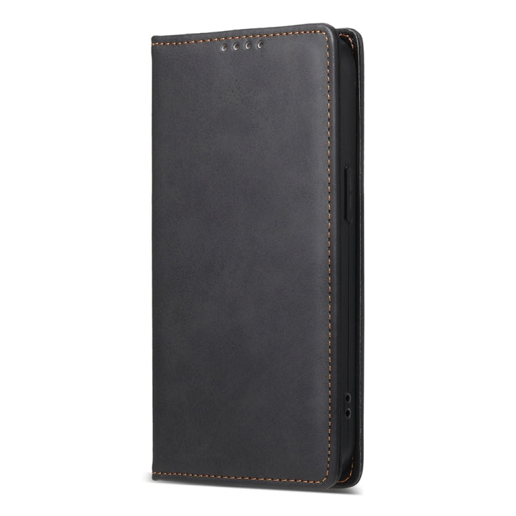 For iPhone 16e Business Solid Color Magnetic RFID Leather Phone Case(Black)