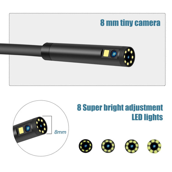 P40 8mm 1080P IP68 Water-resistant 4.3 inch Highlight Screen Dual Camera Digital Endoscope, Length:5m Hard Cable