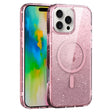 For iPhone 16 Pro Glitter Powder MagSafe Magnetic Phone Case(Transparent Pink) - iPhone 16 Pro Cases by PMC TechLife | Online Shopping South Africa | PMC TechLife | Buy Now Pay Later Mobicred