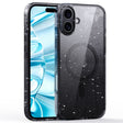 For iPhone 16 Glitter Powder MagSafe Magnetic Phone Case(Transparent Black) - iPhone 16 Cases by PMC TechLife | Online Shopping South Africa | PMC TechLife | Buy Now Pay Later Mobicred
