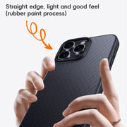 For iPhone 16 Carbon Fiber Kevlar MagSafe Magnetic Phone Case(Black)