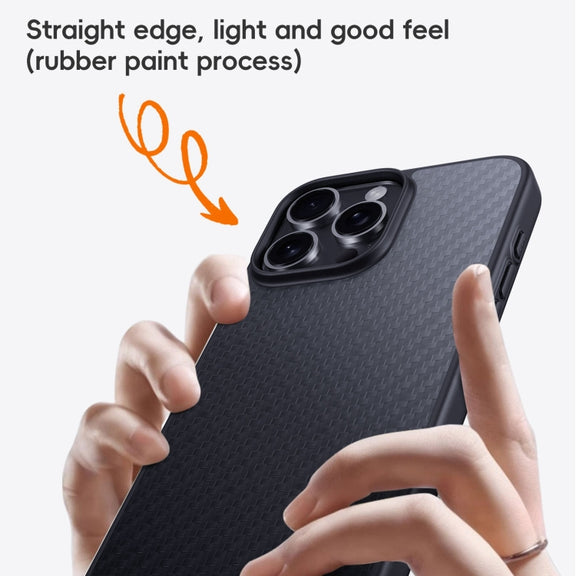 For iPhone 16 Carbon Fiber Kevlar MagSafe Magnetic Phone Case(Black)