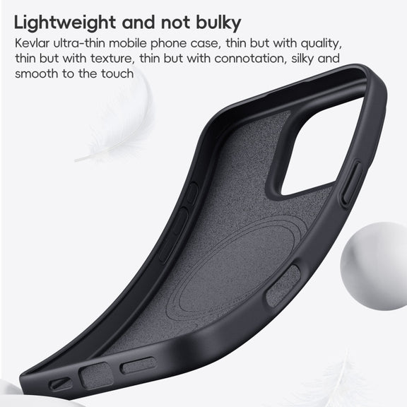 For iPhone 16 Pro Carbon Fiber Kevlar MagSafe Magnetic Phone Case(Black)