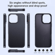 For iPhone 16 Plus Carbon Fiber Kevlar MagSafe Magnetic Phone Case(Black)