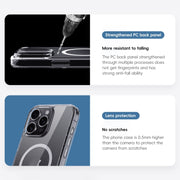 For iPhone 16 Plus Crystal Clear MagSafe Magnetic Phone Case(Transparent Black)