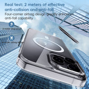 For iPhone 16 Pro Crystal Clear MagSafe Magnetic Phone Case(Transparent Titanium Blue)