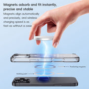 For iPhone 16 Pro Crystal Clear MagSafe Magnetic Phone Case(Transparent Titanium Blue)