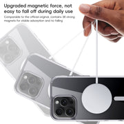 For iPhone 16 Plus Crystal Clear MagSafe Magnetic Phone Case(Transparent Black)
