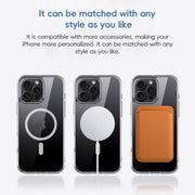 For iPhone 16 Plus Crystal Clear MagSafe Magnetic Phone Case(Transparent Black)