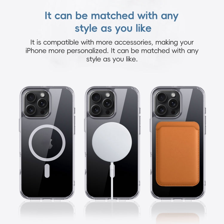 For iPhone 16 Plus Crystal Clear MagSafe Magnetic Phone Case(Transparent Black)