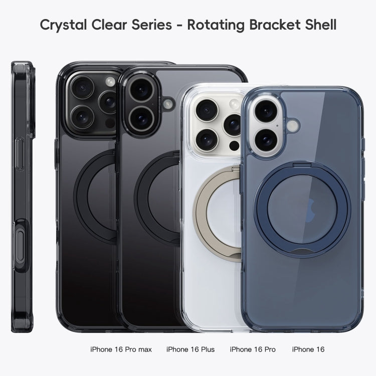 For iPhone 16 Pro Crystal Clear MagSafe Magnetic Holder Phone Case(Transparent)