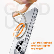For iPhone 16 Crystal Clear MagSafe Magnetic Holder Phone Case(Transparent)