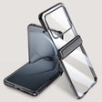 For Huawei nova Flip Integrated Clear Electroplating Spring Hinge Phone Case(Black) - Huawei Cases by PMC TechLife | Online Shopping South Africa | PMC TechLife | Buy Now Pay Later Mobicred