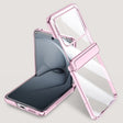 For Huawei nova Flip Integrated Clear Electroplating Spring Hinge Phone Case(Pink) - Huawei Cases by PMC TechLife | Online Shopping South Africa | PMC TechLife | Buy Now Pay Later Mobicred
