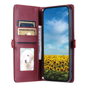 For iPhone 16e Wallet Multi-card Slot Leather Phone Case with Lanyard(Wine Red)