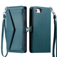 For iPhone 16e Wallet Multi-card Slot Leather Phone Case with Lanyard(Green) - iPhone 16e Cases by PMC TechLife | Online Shopping South Africa | PMC TechLife | Buy Now Pay Later Mobicred