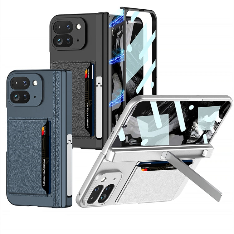For Google Pixel 9 Pro Fold GKK Integrated Fold Hinge Card Slot Phone Case with Holder(Black)
