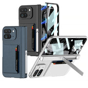 For Google Pixel 9 Pro Fold GKK Integrated Fold Hinge Card Slot Phone Case with Holder(Black)