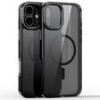 For iPhone 16 Mirror Crystal Clear Lens Holder MagSafe Magnetic Phone Case(Transparent Black) - iPhone 16 Cases by PMC TechLife | Online Shopping South Africa | PMC TechLife | Buy Now Pay Later Mobicred
