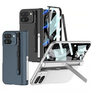 For Google Pixel 9 Pro Fold GKK Integrated Magnetic Full Coverage Flip Phone Case, Included Pen(Black)