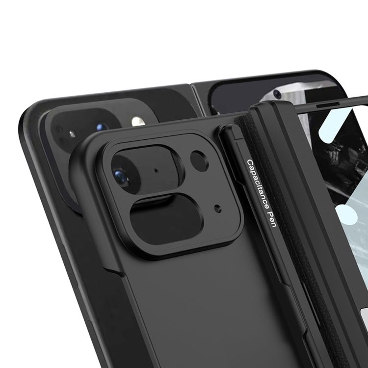 For Google Pixel 9 Pro Fold GKK Integrated Magnetic Full Coverage Flip Phone Case, Included Pen(Black)