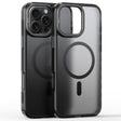 For iPhone 16 Pro Max Frosted Crystal Clear Lens Holder MagSafe Magnetic Phone Case(Transparent Black) - iPhone 16 Pro Max Cases by PMC TechLife | Online Shopping South Africa | PMC TechLife | Buy Now Pay Later Mobicred