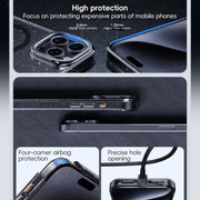 For iPhone 16 Pro Glitter Powder Lens Holder MagSafe Magnetic Phone Case(Transparent)
