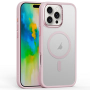 For iPhone 16 Pro Frosted MagSafe Magnetic Phone Case(Pink)