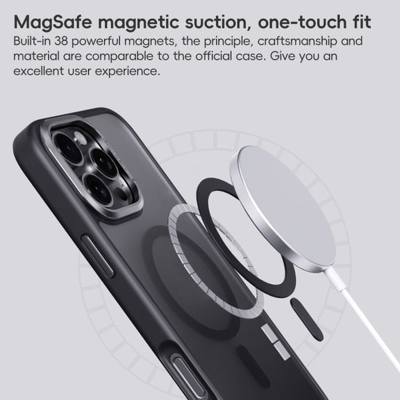 For iPhone 16 Pro Max Frosted MagSafe Magnetic Phone Case(Puprle)
