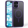 For iPhone 16 Frosted Lens Holder MagSafe Magnetic Phone Case(Puprle) - iPhone 16 Cases by PMC TechLife | Online Shopping South Africa | PMC TechLife | Buy Now Pay Later Mobicred