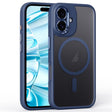 For iPhone 16 Plus Fine Hole Frosted MagSafe Magnetic Phone Case(Titanium Blue) - free shipping - PMC Jewellery - Order now!