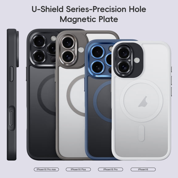 For iPhone 16 Pro Max Fine Hole Frosted MagSafe Magnetic Phone Case(Titanium Blue)