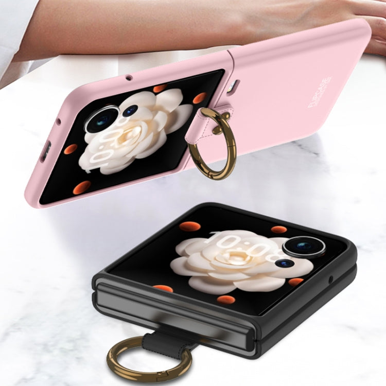 For Honor Magic V Flip GKK Ultra-thin Full Coverage Phone Case with Ring(Black)
