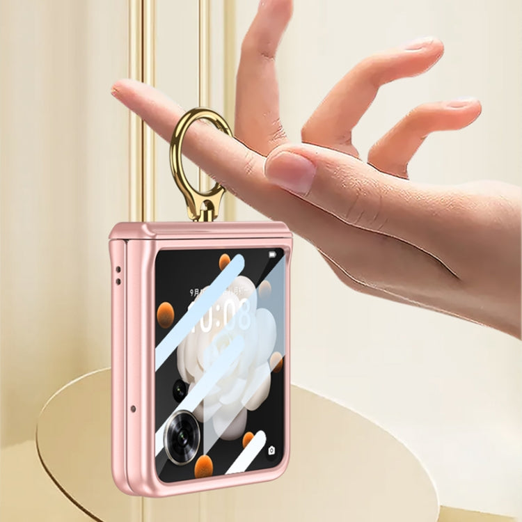 For Honor Magic V Flip GKK Integrated Magnetic Folding Hinge Full Coverage Phone Case with Ring Holder(Silver)