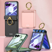For Motorola Razr 50 Ultra GKK Integrated Magnetic Hinged Flip Case with Ring Holder(Green)