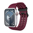 For Apple Watch SE 2022 44mm Ocean Dual-Row Hole Silicone Watch Band(Wine Red) - free shipping - PMc TechLife - Order now!