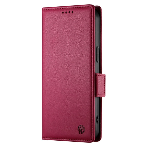 For Redmi K70 Ultra Side Buckle Magnetic Frosted Leather Phone Case(Wine Red)