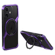 For iPhone 16 Frameless Rotation Holder Magsafe Metal Phone Case(Dark Purple) - free shipping - PMC TechLife - Order now!