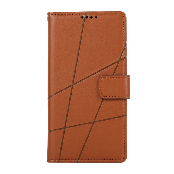 For Redmi K70 Ultra PU Genuine Leather Texture Embossed Line Phone Case(Brown)