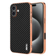 For iPhone 16 AZNS Electroplated Edge Carbon Fiber Texture Phone Case(Black) - iPhone 16 Cases by AZNS | Online Shopping South Africa | PMC TechLife | Buy Now Pay Later Mobicred