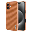 For iPhone 16 AZNS Electroplated Edge Carbon Fiber Texture Phone Case(Brown) - iPhone 16 Cases by AZNS | Online Shopping South Africa | PMC TechLife | Buy Now Pay Later Mobicred