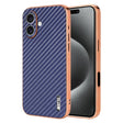 For iPhone 16 AZNS Electroplated Edge Carbon Fiber Texture Phone Case(Blue) - iPhone 16 Cases by AZNS | Online Shopping South Africa | PMC TechLife | Buy Now Pay Later Mobicred