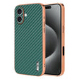 For iPhone 16 AZNS Electroplated Edge Carbon Fiber Texture Phone Case(Green) - iPhone 16 Cases by AZNS | Online Shopping South Africa | PMC TechLife | Buy Now Pay Later Mobicred